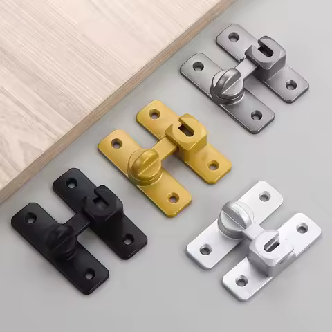 1PC Solid Buckle Aluminum Alloy Non Perforated Pin Door Lock Anti-theft Buckle 90 Degrees 180 Degree