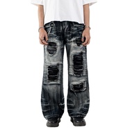 H1 baggy biker - SMOKE grey - Jeans