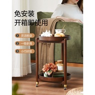 Shelf Coffee Table Side Trolley Solid Wood Trolley Kitchen Movable Dining Cart Snacks Tea Water Whee