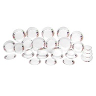 Felli Dinexe Opal Glass Dinnerware Set (24 Pcs) - La' Rossa [FREE Opal Glass Serveware 5 Pcs]
