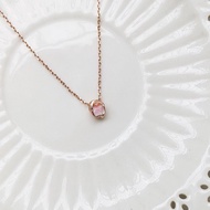 【春天來了】落櫻系 -花筏- 櫻花花辮 琺瑯玫瑰金項鍊 925銀飾