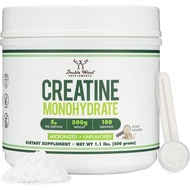 Creatine Monohydrate Powder 1.1lbs (100 Servings of 5 Grams Each) - No Fillers, Vegan Safe, Non-GMO,