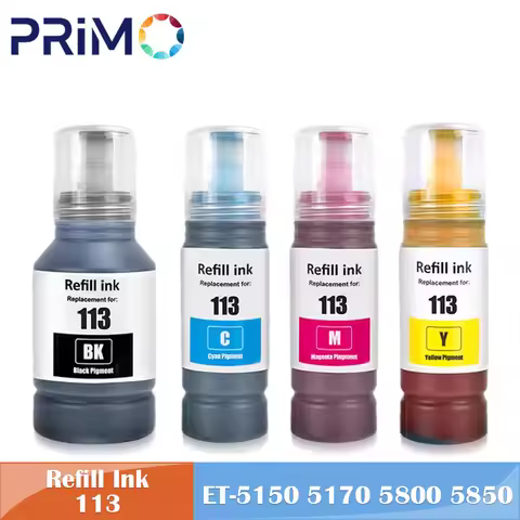 113 Pigment Refill Ink for Epson ECOTANK ET-5150 ET-5170 ET-5800 ET-5850 ET-5880 ET-16150 ET-16650ET