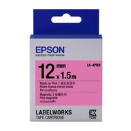 ∞OA-shop∞含稅EPSON LK-4PB2 原廠磁鐵系列標籤帶 粉紅底黑字12mm