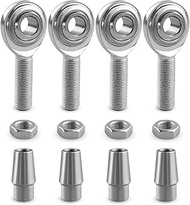 Left & Right Hand Rod End Bearing Heim Joints Kit, 1/2 x 1/2-20 C1045 Steel Heim Connector with Jam 
