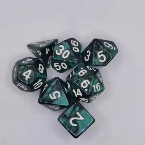 7Pcs/set Multifaceted Table Game DND Dice 7-Die D4 D6 D8 D10 D12 D20 Polyhedral Dice Acrylic Party G