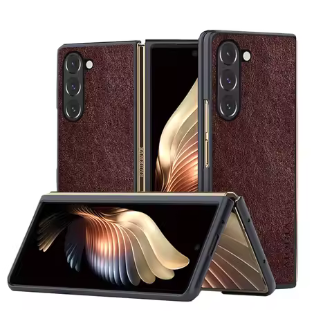 Luxury Leather Case for Samsung Galaxy Z Fold 5 8 7 6 4 3 8 Ultra solid color Soft TUP&Hard PC cover