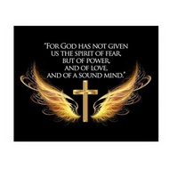 "For God Has Given Us A Spirit of Power"- 2 Timothy 1:7- Bible Verse Wall Art- 10 x 8" Scripture Wal