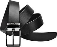 Jason Mens Leather Belt | Leather Belt For Men | Formal Mens Leather Belt, Black, 44 inch