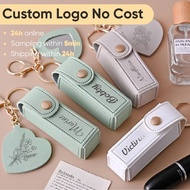 5 Slot Leather Mate【1 PCS FREE CUSTOM】Leather Lipstick Mini Bag with Mirror Pendant Portable Souveni