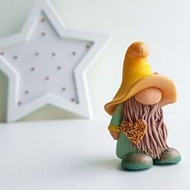 微型童話花園侏儒/架子保姆黃色侏儒/鑰匙扣侏儒雕像