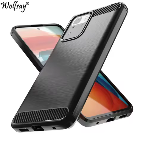 For Xiaomi Redmi Note 10 Pro 5G Case Silicone Carbon Fiber Cover For Redmi Note 10 Pro Case For Redm