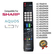 Sharp Aquos LCD LED TV Remote Control GB039WJSA Compatible With LC-70UD1X LC-80LE940X LC-60LE940X LC-52LE840X...