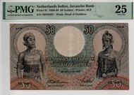 Uang Kuno Netherlands Indies 50 Gulden pick 81 Seri Wayang (PMG 25 VF)