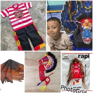 Kaos reog ponorogo barongan bujang ganong kuda lumping udeng jawa paket komplit - barongan pecut bar