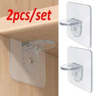 2pcs Clapboard Hook Punch-free Layered Partition Bracket Strong Adhesive Clapboard Hook Multi-function Support Hooks Wall Mounted Self Sticky Shelf