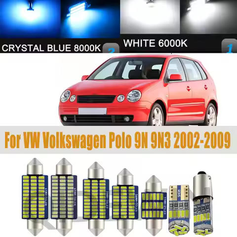 10Pcs LED Interior Dome Reading Trunk Light Kit For VW Volkswagen Polo MK4 9N 9N3 2002 2003 2004 200