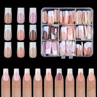 135pcs Coffin Press-on Nails Wearable French Nails Tips Elegant False Nails for Stage Performance We