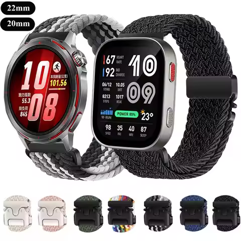 22mm 20mm Parachute Buckle Nylon Strap for Huawei Watch GT Runner 2/GT6-5 Pro 46mm Breathable Band A