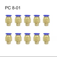 PC8-01 Pneumatic Fitting 8mm To External Thread 1/8" inch