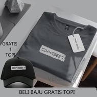 Free HAT...!!! Oxygen Text Silver Short Sleeve Distro T-Shirts Premium Men's and Women's T-shirts un