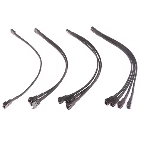 {YY30} 1 Pc Fan Splitter Cable 4pin Adapter Cable 1 To 1 2 3 4 Computer CPU Fan Splitter PC Fan Exte