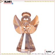 ALMA Crystal Guardian Angel Figurine, Champagne Crystal Glass Crystal Glass Guardian Angel Figurine,