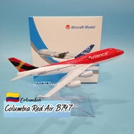 Latest Aeroplane/100 Aircraft Model- Columbia Red Air B747 for Avianca Airlines