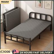 NAIJIA Metal Folding Bed Single/Super Single Bed Frame Katil Besi Thickening Upgrade No installation折疊床