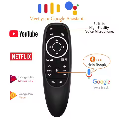 G10S Pro Mini Wireless Air Mouse Voice Remote Control 2.4GHz Gyroscope IR Learning for Android TV Bo