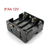 8AA 12V Battery Clip Slot Storage Holder Box Case 8*AA Batteries Stack With 9V Snap Connector