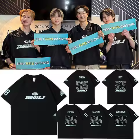 SHINee T-shirt Kpop Concert SHINee's Back Same Clothes Women Men High Quality Cotton T Shirt Summer 