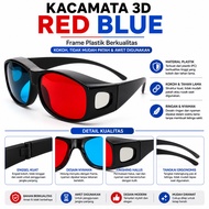 MERAH 3D Glasses with Red Plastic Frame Movie 4D 3 BR449 Watching H2 Cinematic Film Dimension
