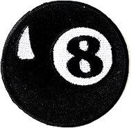 Bru_289 8 Eight Ball Billiards Pool Circle Logo Biker Motorcycle Embroidered Sew on Iron on Patch fo