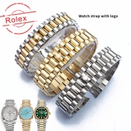 Stainless Steel Watch Strap Adapt to Rolex Oyster Style Permanent Log Type Three-Bead Steel Strap Unisex 13mm 17mm 20mm 21mm Metal Buckle Foldable Buckle Watch Strap