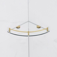 【FAS】-Bathroom Shelves Bathroom Glass Corner Shelf Wall Mounted Tempered Glass Shelf for Storing Sho