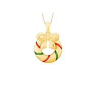 Citigems 999 Pure Gold Christmas Wreath Pendant