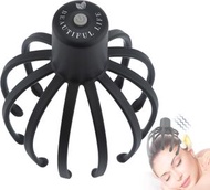 充電頭部按摩儀 - 頭部按摩器 電動充電 八爪魚頭部按摩儀 頭療靈魂提取器多爪 電動頭部放鬆儀-1806黑色（灰色按鍵）/章魚頭按摩器,電動章魚爪頭皮按摩器,頭部壓力緩解與頭髮刺激