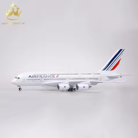 Air France Airbus A380 Model Simulation Aircraft with Lights & Landing Gear Aviation Display Gift