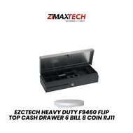 EZCTECH HEAVY DUTY F9460 FLIP TOP CASH DRAWER 6 BILL 8 COIN RJ11