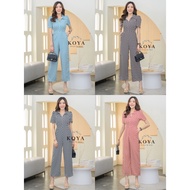 K332-3 Front Zip Jumpsuit Waist Tie Rope