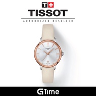 [Official Warranty] Tissot T133.210.26.031.00 Women's Odaci-T White Leather Strap Watch T1332102603100