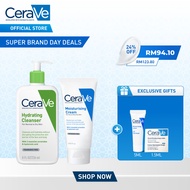 CeraVe Hydration Heroes On The Go | Moisturising Cream 177ml & Hydrating Cleanser 236ml