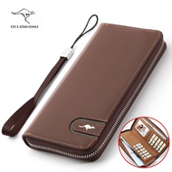 dompet lelaki kulit original dompet kulit lelaki original Deli Kangaroo Men's Leather Handbag Simple