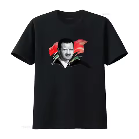 Assad Bashar Al Asad Siria Syria Arabi Damascus T Shirt Flag Design vintage Washed Top For Everyday