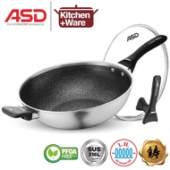 ASD Hybrid 3-PLY 32CM Hex-Wok with Self-Standing Cover / Stainless Steel Wok