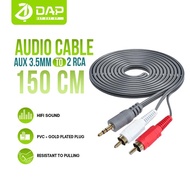 Top- Dap 2 In 1 Aux Audio Cable 3.5Mm Jack To Rca Black 150Cm D-Au06