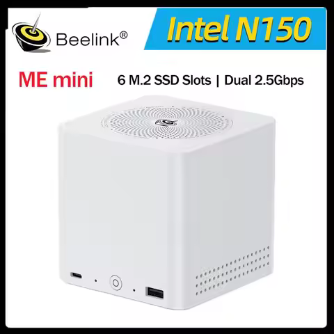 NEW Beelink ME Mini NAS Intel Twin Lake N150 LPDDR5 4800MHz 12GB RAM 2T SSD WiFi6 4K Dual 2.5 Lan Ho