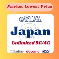 [iSIMTravel eSIM] Japan Unlimited data 5-30 Days Daily 3GB/2GB/1GB 4G + Unlimited Data/Japan eSIM