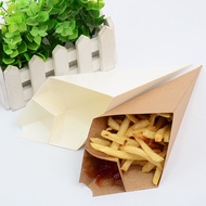French Fries Box Conical French Fries Box Packaging 10 Triangular French Fries Box Disposable Packag